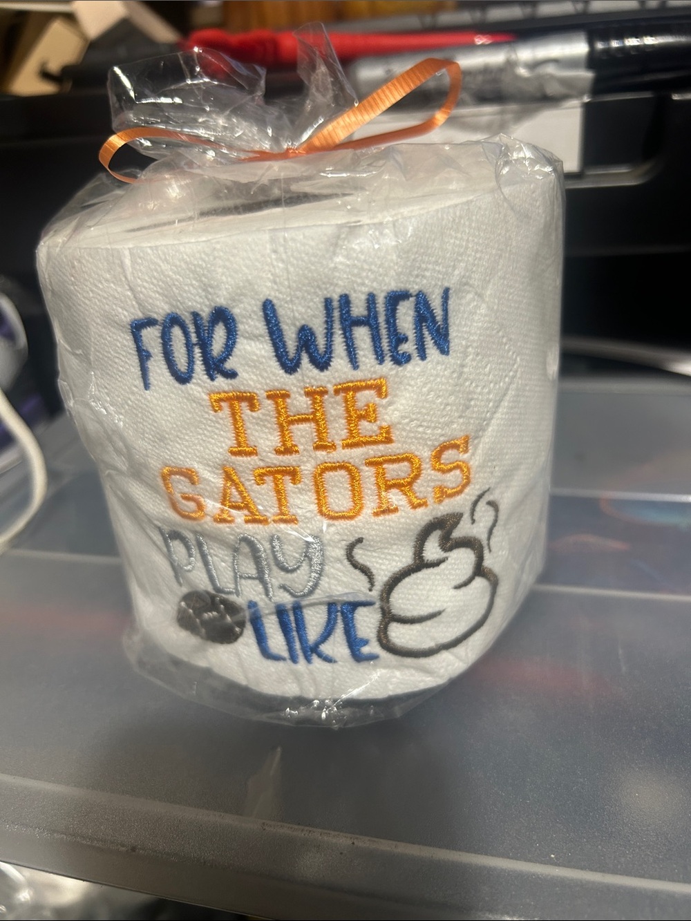 Funny "For When The Gators Play Like ___" Embroidered Toilet Paper Roll